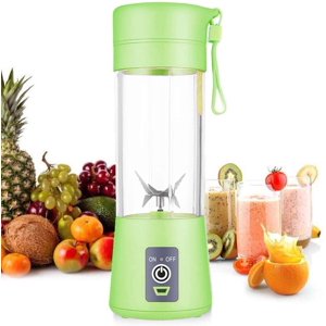 Mélangeur personnel, mélangeur de fruits électriques portatifs, Mini Mélangeur Smoothie Maker Mixer, Mélangeur de jus usb, Rechargeable, 6 Lames en 3d Pour l'excellent mélange, 380 Vert