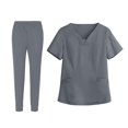 thumbnail image 3 of Tachiuwa Female Scrub Set Classic Short Sleeved Elastic Waist Soft Nurse Work Clothes S, 3 of 9