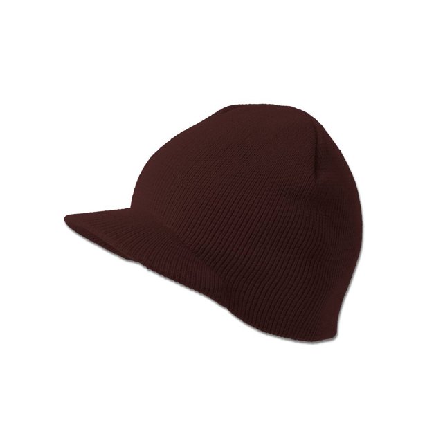 Winter Cuff less Beanie Visor Cap, Brown