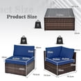 thumbnail image 2 of Patiojoy 6PCS Wicker Patio Sectional Conversation Furniture Set with Coffee Table & Seat Cushions Navy, 2 of 7