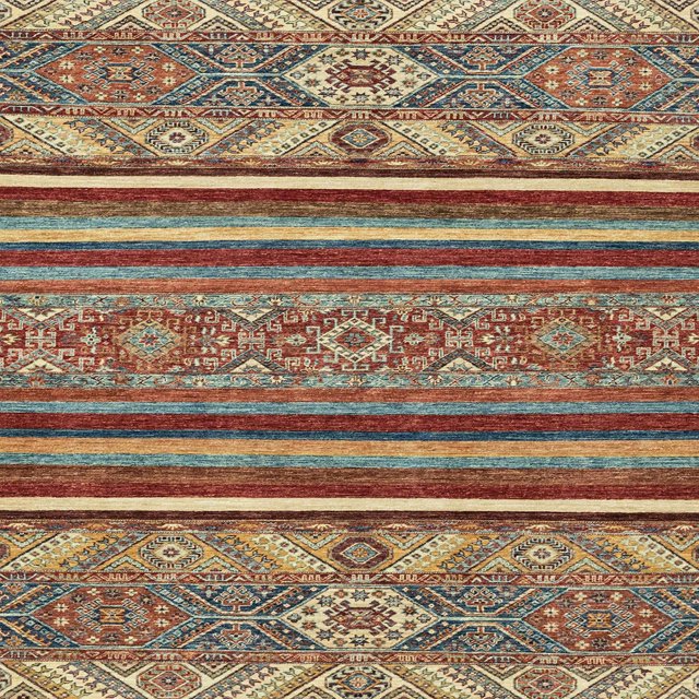 Ahgly Company Indoor Square Abstract Brown Red Abstract Area Rugs, 5' Square