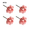thumbnail image 3 of Wweixi 4pcs Cloth Wedding Artificial Flowers Artificial Artificial Peony Hydrangea Vase Artificial Flower carmine 1Set, 3 of 6