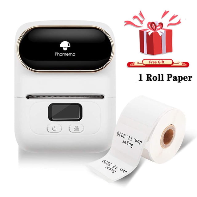 Phomemo-M110 Étiquette Printer - Portable Mini Bluetooth Fabricant d'Étiquettes Thermiques Convient à l'Étiquetage, Bureau, Vente au Détail, Compatible avec Système Android et iOS