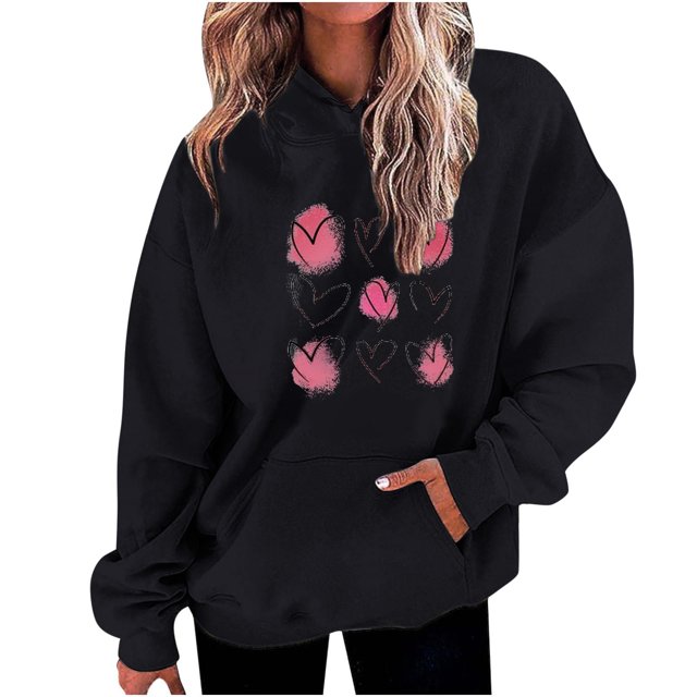 Birdeem Chandails à Capuchon et Chandails pour Femmes, Mode Décontractée, Saint-Valentin, Imprimés, Manches Longues