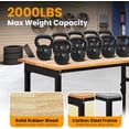 thumbnail image 3 of 48 In Adjustable Workbench with Power Outlet 2000 lbs Heavy Duty Work Table with Wheels Pegboard and Height Adjustable Garage Workstation, 3 of 9
