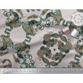 thumbnail image 2 of Soimoi Poly Georgette Fabric Quatrefoil & Peacock Bird Decor Fabric Printed Yard 52 Inch Wide, 2 of 3