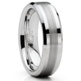 thumbnail image 1 of Mens Tungsten Ring Brushed Wedding Band Silvertone Comfort-fit 6MM, 1 of 3