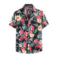 thumbnail image 3 of Chemises pour Hommes Chemise Popeline Imprimée à Manches Courtes pour Homme Grande Taille, 3 of 4