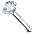 thumbnail image 2 of Nose Stud Ring 14 Karat Solid Gold Prong Set 2mm CZ 20g, 2 of 11