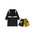 thumbnail image 4 of RUNQHUI Kids Boys Boxing Outfits Metallic Satin Hooded Robe Cloak and Shorts Set Boxer Party Fancy Dress B4 6, 4 of 5