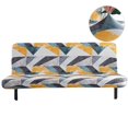 thumbnail image 3 of 2024 Futon Slipcover Armless Sofa Covers Stretch Sofa Bed Slipcover Protector Elastic (Light Gray Animal), 3 of 9
