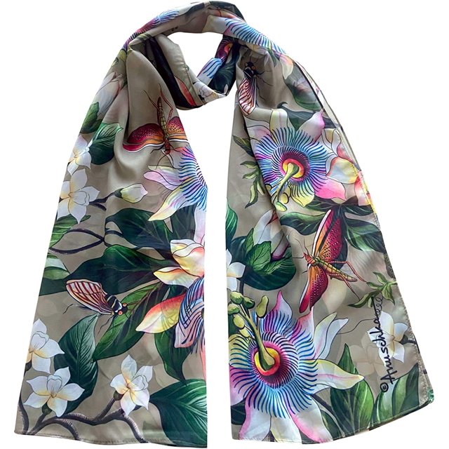 Anuschka Chiffon Scarf - Original Printed Artwork with Super-Soft & Lightweight 100% Polyester Fabric