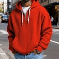 thumbnail image 3 of Yuyuzo Mens Hoodies Quarter Zip Drawstring Long Sleeve Shirts Casual Textured Loose Sweatshirts Pullover with Pockets, 3 of 5