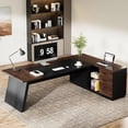 thumbnail image 4 of Tribesigns L-Shaped Executive Desk, 78" Modern Office Desk with Drawers and Lateral File Cabinet, 4 of 5