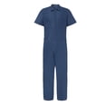 thumbnail image 1 of Birdeem Mens Zipper Overalls Lapel Solid Color Jumpsuit Suit Thin Breathable Suit, 1 of 1