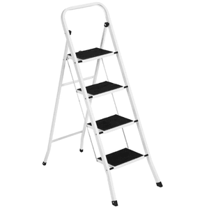 Afeifafa-4-Step Échelle en acier pliable portable avec rail à main, marches de grande plate-forme, 330lbs Capacité