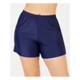 thumbnail image 1 of ISLAND ESCAPE Women's Navy Thigh Minimizing Lined Full Coverage Stretch Board Shorts 22W, 1 of 2