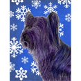 thumbnail image 1 of 11 x 15 In. Skye Terrier Winter Snowflakes Holiday Flag, Garden Size, 1 of 1