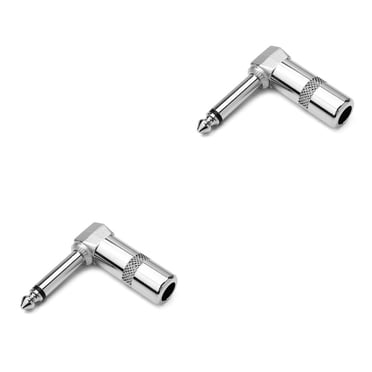 bedienty Guitar 6.35mm 90 Degrees for Jack Mono Microphone Audio Adapter Connector Replacing Parts Stringed Equipment Supplies Normal 2Set