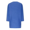 thumbnail image 4 of Cameland Chandail en Tricot pour Femmes, Couleur Unie, Manches 3/4, Col Rond, Grande Taille, 4 of 5