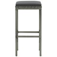 thumbnail image 3 of vidaXL Tabourets de Bar avec Coussins 4 Pcs Gris Rotin Poly, 3 of 5