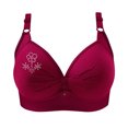 thumbnail image 2 of Bras for Women, Womans Printing Gathered Together Large Size Daily Bra Underwear No Rims, 2 of 6