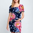 thumbnail image 2 of yoeyez Robe de Maternité Grande Taille pour Femmes à Manches Courtes, Col Rond, Imprimé Floral, Robe Soleil, Robe d'Allaitement de Maternité, Vêtements de Grossesse Grande Taille en Liquidation Multicolore,P, 2 of 5