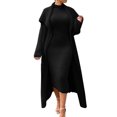 thumbnail image 2 of Pompotops Manteau une Pièce pour Femme, Deux Façons de Porter, Robe Cardigan Ajustée Réversible en Velours, Manteau Long Ample, Ensemble Deux Pièces + Ceinture en Solde, 2 of 8