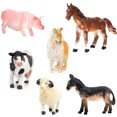 thumbnail image 1 of 6pcs Model Farm Animal Figures Toy Pig Dog Cow Sheep Horse Donkey, 1 of 8