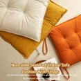 thumbnail image 3 of Chair Cushion Fixed Rope Seat Square Pad with Straps Tear-resistance Thicken Decorative Pillows Non-Slide Washable Tear-Resistance for Bedroom Student Yellow, 3 of 8
