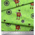 thumbnail image 3 of Soimoi Green Rayon Fabric Cartoon Machine & Gear Parts Hardware Fabric Prints By Yard 56 Inch Wide, 3 of 3