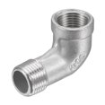 thumbnail image 1 of Unique Bargains Raccord de Tuyau Coudé à Filetage Mâle vers Femelle 3/8 NPT en Acier Inoxydable 304, 1 of 5