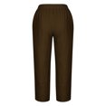 thumbnail image 5 of RXIRUCGD Women's Summer Comfortable Loose Wide Legged Fashion Solid Color Capris, Brown, Size: 3XL, 5 of 5