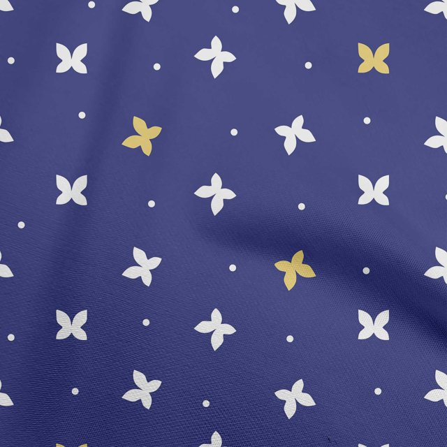 oneOone Rayon Dark Blue Fabric Floral & Craft Projects Decor Fabric Printed By The Yard 56 Inch Wide