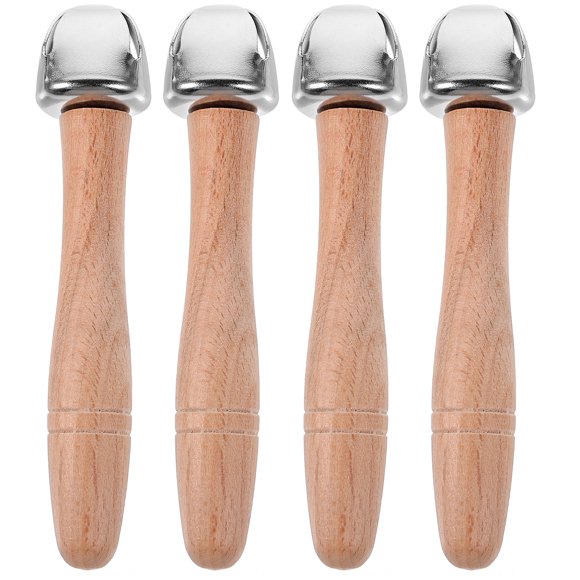 4 Pcs Jouets Musicaux Préscolaires en Forme de Cloche en Bois de Couleur Assortie pour Exercice de Coordination Main-il en Cours de Musique