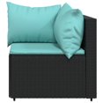 thumbnail image 3 of vidaXL Garden Corner Sofas with Cushions 2 pcs Black Poly Rattan, 3 of 5