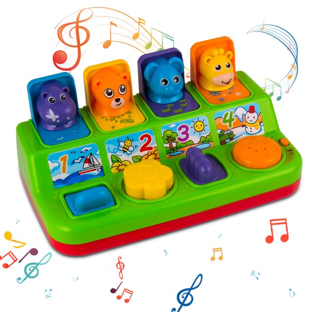Interactive Pop Up Toy with Music Animal Sound for Toddlers