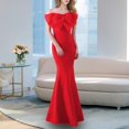 thumbnail image 1 of UPPADA Wedding Guest Dresses for Women One Shoulder Ruched Formal Evening Dress Wrap Ruffle Hem Dress Halter Bodycon Maxi Dress High Waist Party Prom Gown Cocktail Dress Deal of Day Today Only, 1 of 4