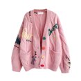 thumbnail image 2 of Pitauce Womens Oversized Cardigan Sweater Button Down Long Sleeve Cable Knit Embroidery Sweaters Outwear with Pockets, Free Size, 2 of 8
