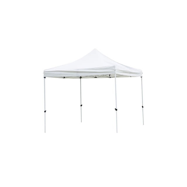 Dura Cayman Gazebo avec un Auvent en PE Blanc de 160 g et un Sommet de 310 cm, Soutenu par un Cadre en Acier Pliant avec des Pattes à Hauteur Réglable et des Verrous à Bouton-Pression à Chaque Coin, Orienté vers l'Avant sur un Fond Blanc, Idéal pour l'Ombre Extérieure et l'Utilisation de Gazebo Escamotable, Convient Aussi comme Abri Temporaire pour Événements.