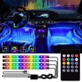 thumbnail image 1 of zanvin Interior Car LED Strip Lights, 4PCS Remote Control Car LED Lights, Waterproof Multicolor Music Sync Under Dash LED Lights For Car Interior (USB), 1 of 6