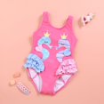 thumbnail image 2 of Baby Girls One Piece Swimsuits Summer Cartoon Print Sleeveless Backless Ruffles Swimwear Beach Bathing Suits For Kid 5 Y-6 Y, 2 of 7