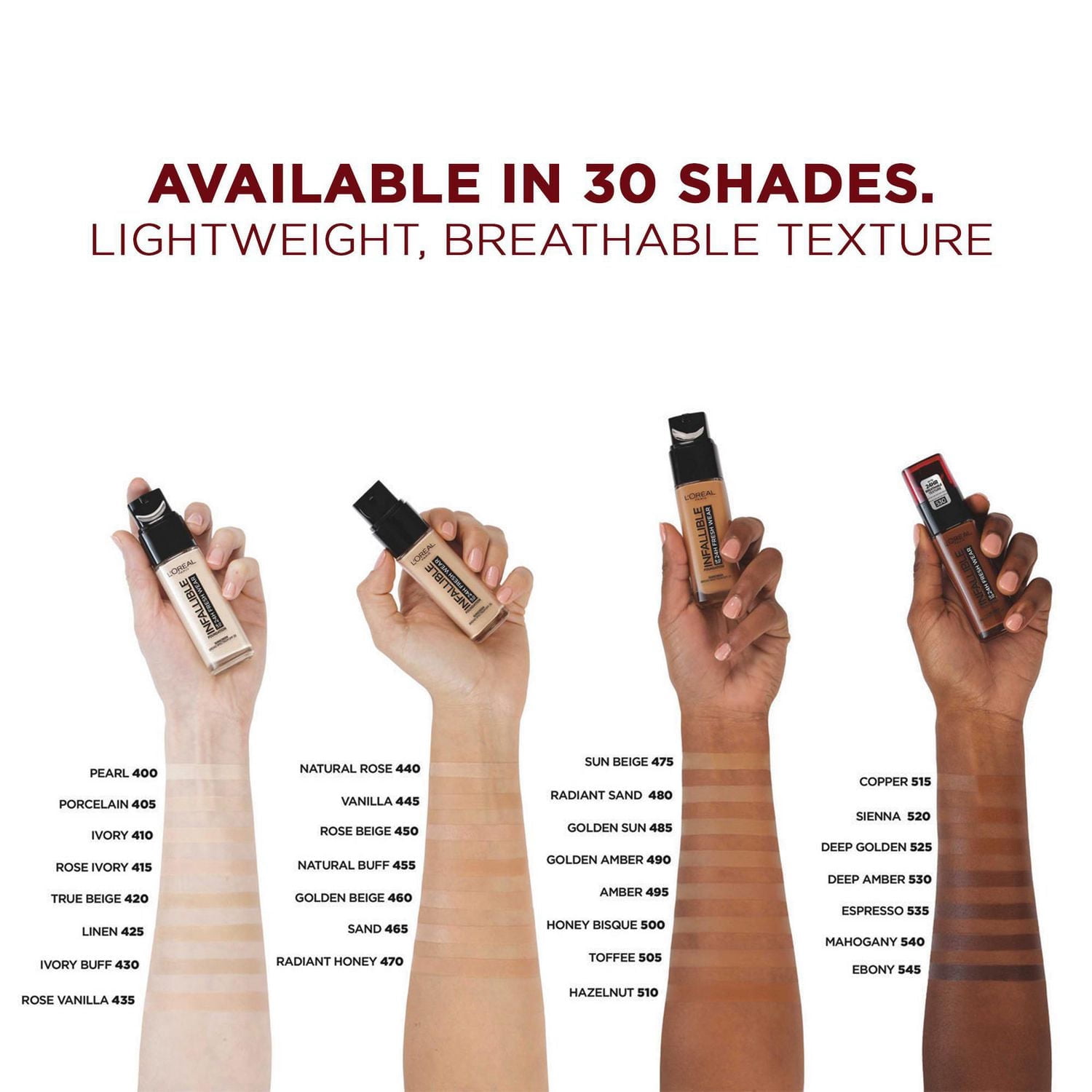 L'Oreal Paris Fond de Teint Infallible Fresh Wear, Formule Liquide Longue Tenue