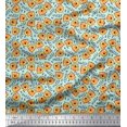 thumbnail image 1 of Soimoi Cotton Poplin Fabric Text & Tiger Face Cartoon Print Fabric by The Yard 56 Inch Wide, 1 of 3
