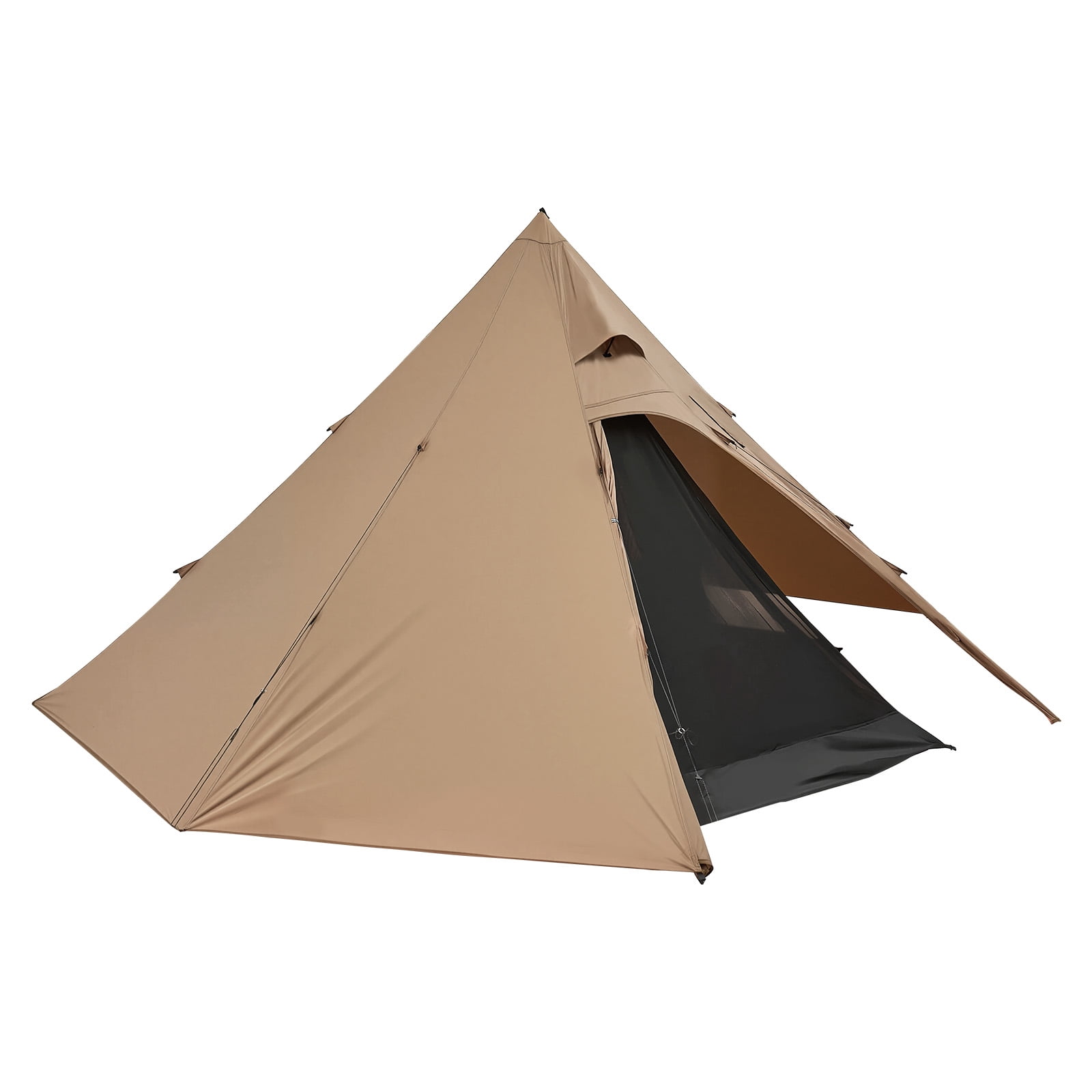 KFFKFF Hot Tent for 4 Persons, Camping Tipi Hot Tents with Stove Jack & Inner Tent, Portable Winter Camping Tents with Snow Skirt, Easy Setup, Waterproof 4 Season Shelter Tents