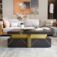 thumbnail image 2 of Noble House Table Basse Carrée Moderne de 43,3 Po avec Rangement et 4 Tiroirs, Noir, 2 of 9