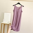 thumbnail image 3 of Wdfiry Nuisette pour Femmes en Modal Grande Taille Sans Manches Débardeur Robe de Nuit Couleur Unie Décontractée Froncée Longue Robe de Nuit Tenue d'Intérieur, 3 of 3