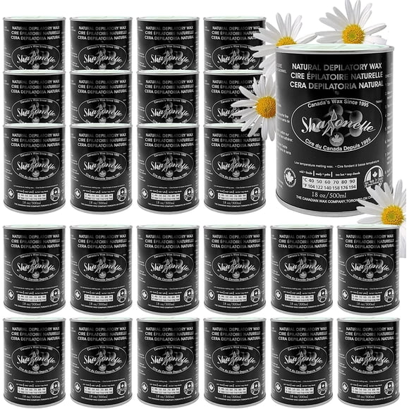 Sharonelle Soft Wax All Purpose Natural Depilatory Canned Wax (24 pcs, Azulene)
