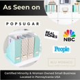 thumbnail image 3 of BLU MONACO Set of 4 Foldable Cute Magazine File Holders with Gold Label Holders \u2013 2 Pink & 2 Aqua with Fun Gold Geometric Patterns \u2013 Stylish & Durable Magazine Storage for Home & Office, 3 of 7