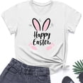 thumbnail image 4 of Weiqiqre Going Out Tops for Women Happy Easter T Shirt Easter Bunny Shirt Cute Rabbit Graphic Tee Gift Spring Tees Tops, 4 of 4